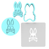 Bunny Bones Criss Cross Cookie Cutter | Stamp | Stencil #1 Animals & Dinosaurs Cookie Cutter Lady MINI - 2 Inches (5cm) **FULL SET BUNDLE** Cutter + Stamp + Stencil + Debosser **BEST DEAL** 
