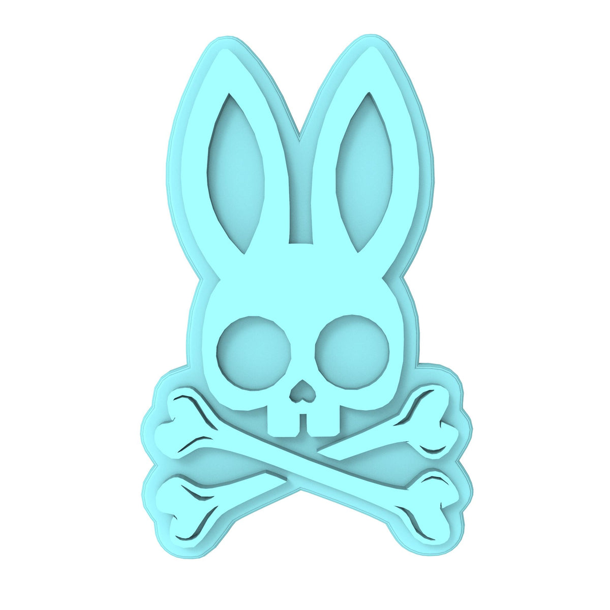 Bunny Bones Criss Cross Cookie Cutter | Stamp | Stencil #1 Animals & Dinosaurs Cookie Cutter Lady MINI - 2 Inches (5cm) Stamp ONLY 