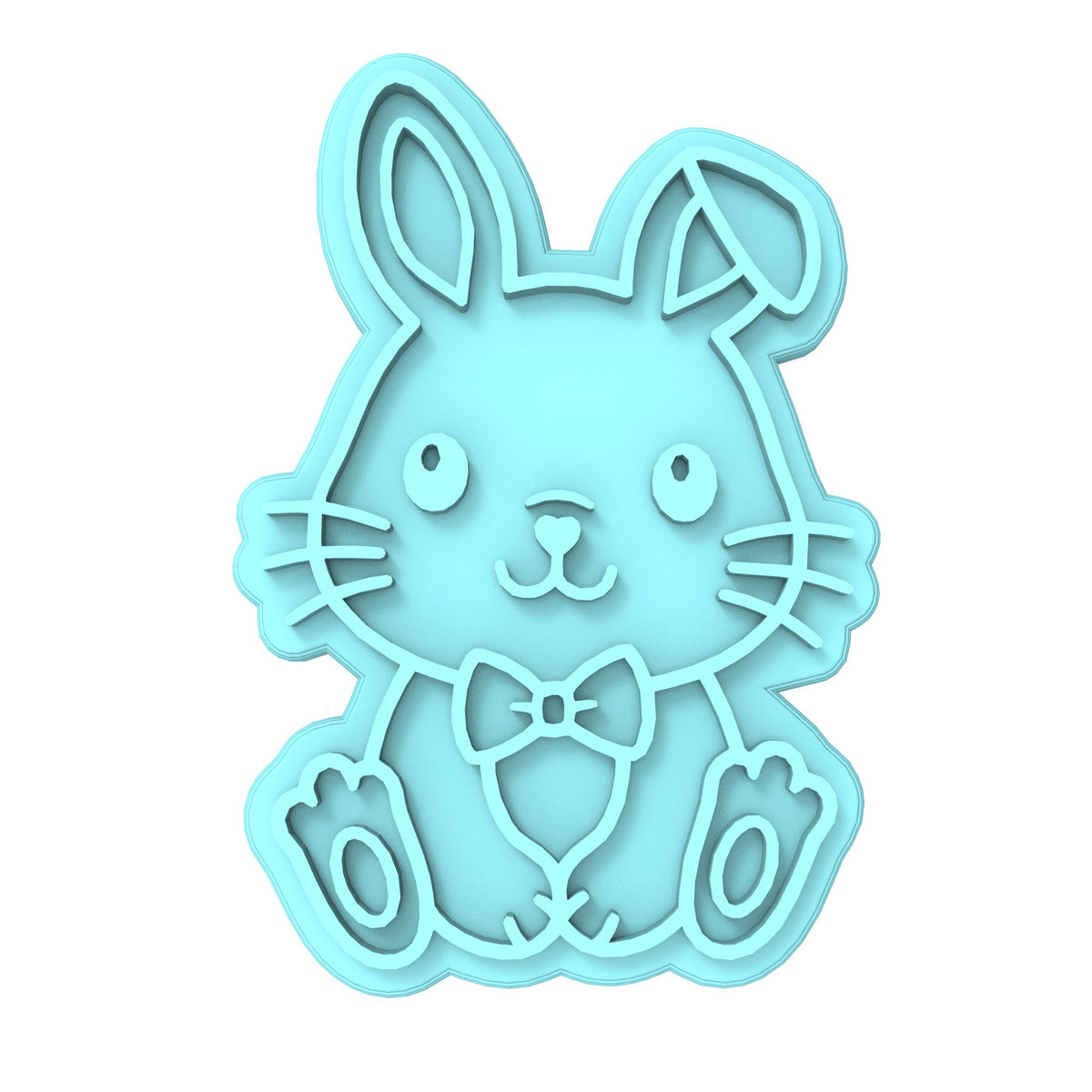Bunny Boy Cookie Cutter | Stamp | Stencil #2 Animals & Dinosaurs Cookie Cutter Lady MINI - 2 Inches (5cm) Stamp ONLY 