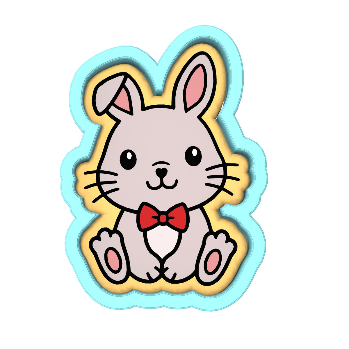 Bunny Boy Cookie Cutter | Stamp | Stencil #2 Animals & Dinosaurs Cookie Cutter Lady 