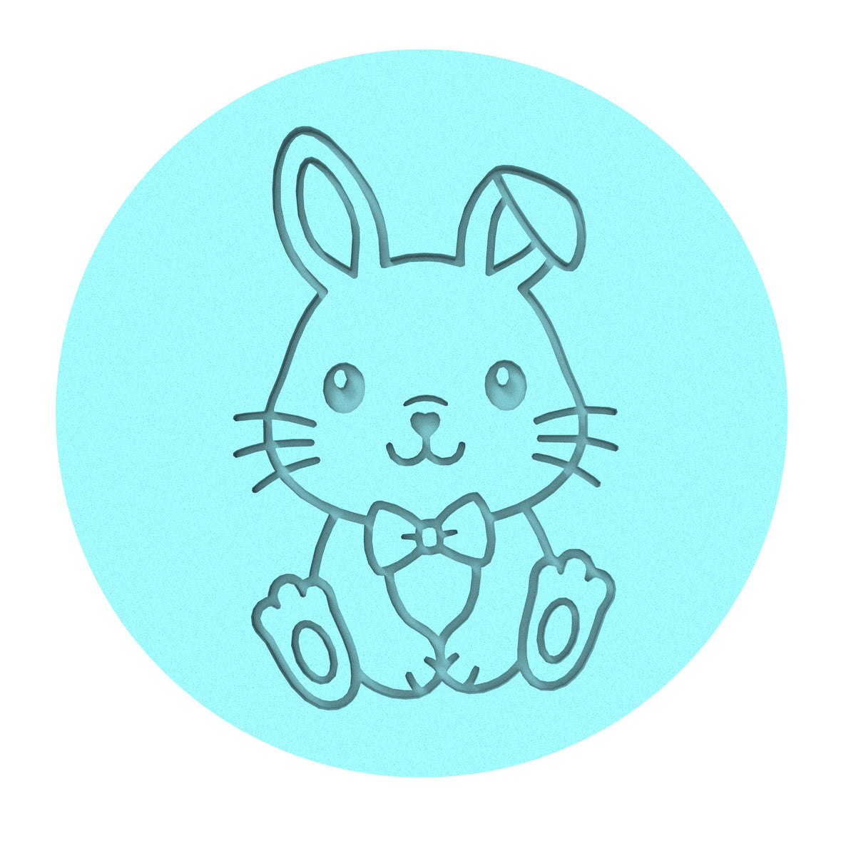 Bunny Boy Cookie Cutter | Stamp | Stencil #2 Animals & Dinosaurs Cookie Cutter Lady MINI - 2 Inches (5cm) Debosser ONLY 