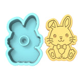 Bunny Boy Cookie Cutter | Stamp | Stencil #2 Animals & Dinosaurs Cookie Cutter Lady 