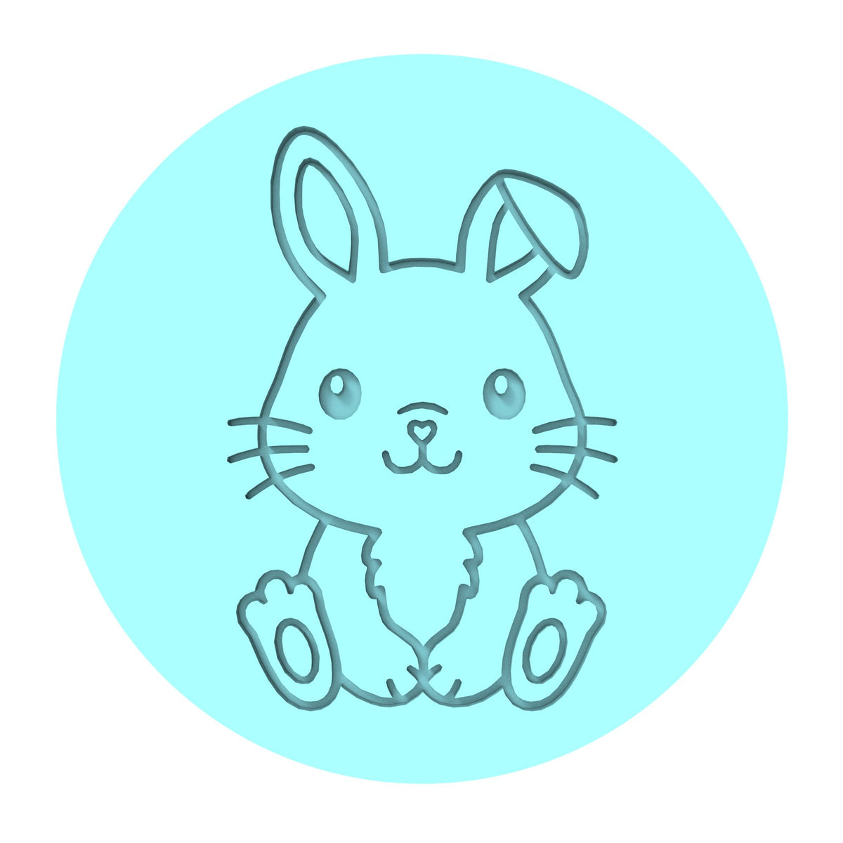 Bunny Cookie Cutter | Stamp | Stencil #B Animals & Dinosaurs Cookie Cutter Lady MINI - 2 Inches (5cm) Debosser ONLY 