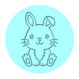Bunny Cookie Cutter | Stamp | Stencil #B Animals & Dinosaurs Cookie Cutter Lady MINI - 2 Inches (5cm) Debosser ONLY 