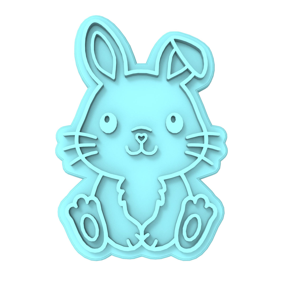 Bunny Cookie Cutter | Stamp | Stencil #B Animals & Dinosaurs Cookie Cutter Lady MINI - 2 Inches (5cm) Stamp ONLY 