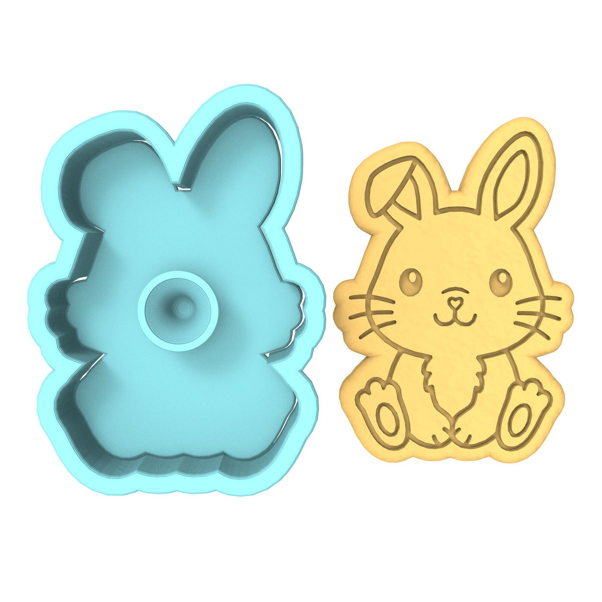 Bunny Cookie Cutter | Stamp | Stencil #B Animals & Dinosaurs Cookie Cutter Lady 