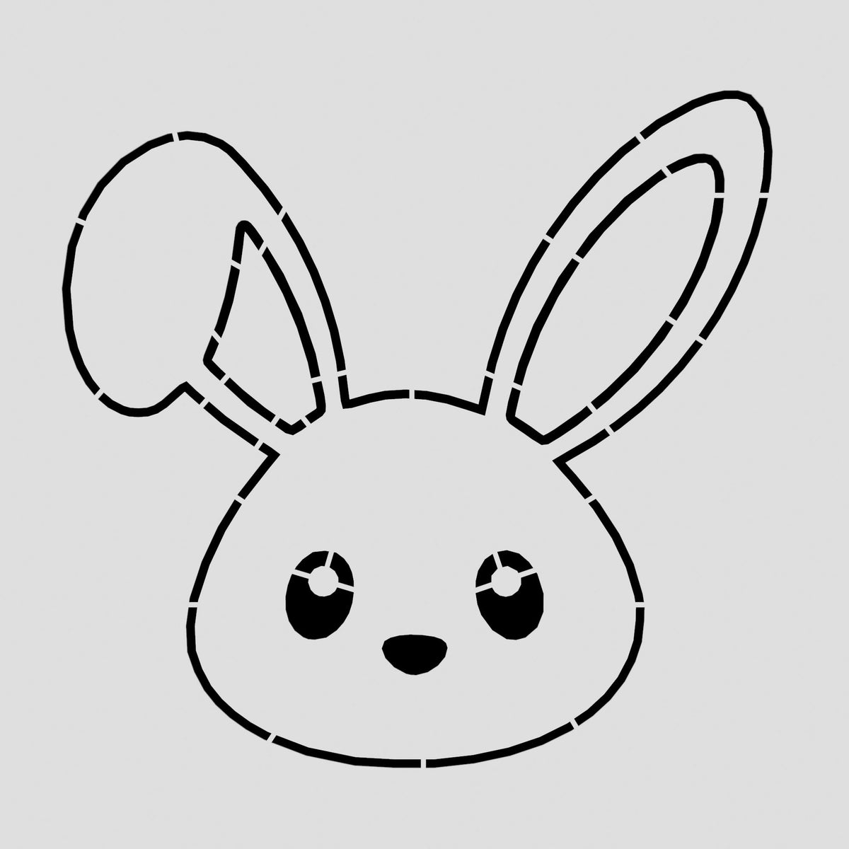 Bunny Face Cookie Cutter | Stamp | Stencil #1