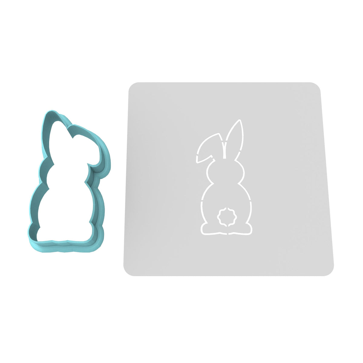 Bunny Facing Forward Cookie Cutter | Stamp | Stencil #1