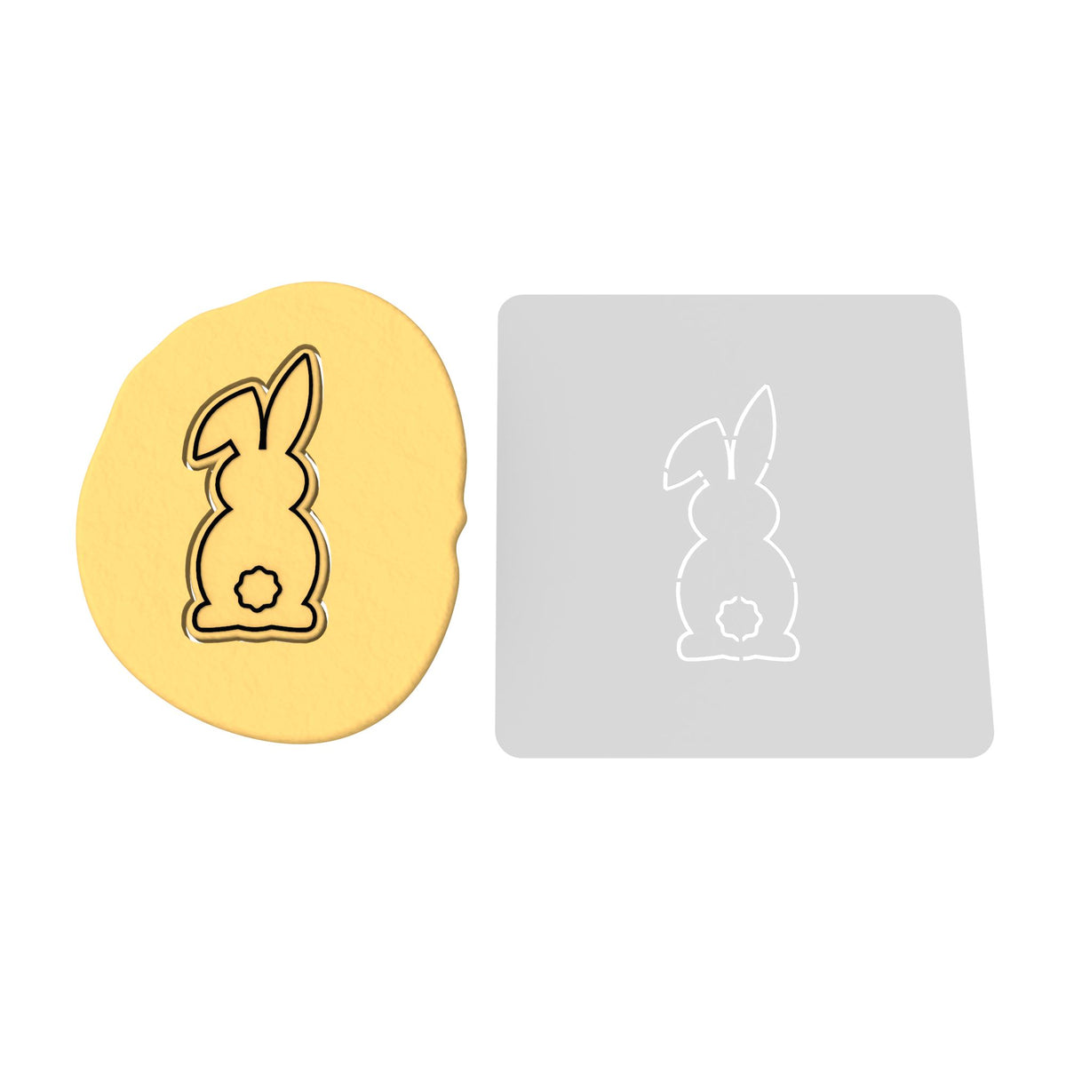 Bunny Facing Forward Cookie Cutter | Stamp | Stencil #1