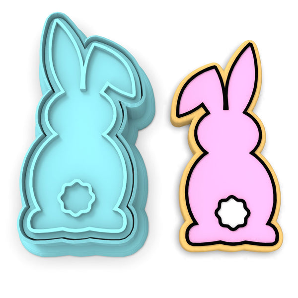 Bunny Facing Forward Cookie Cutter | Stamp | Stencil #1