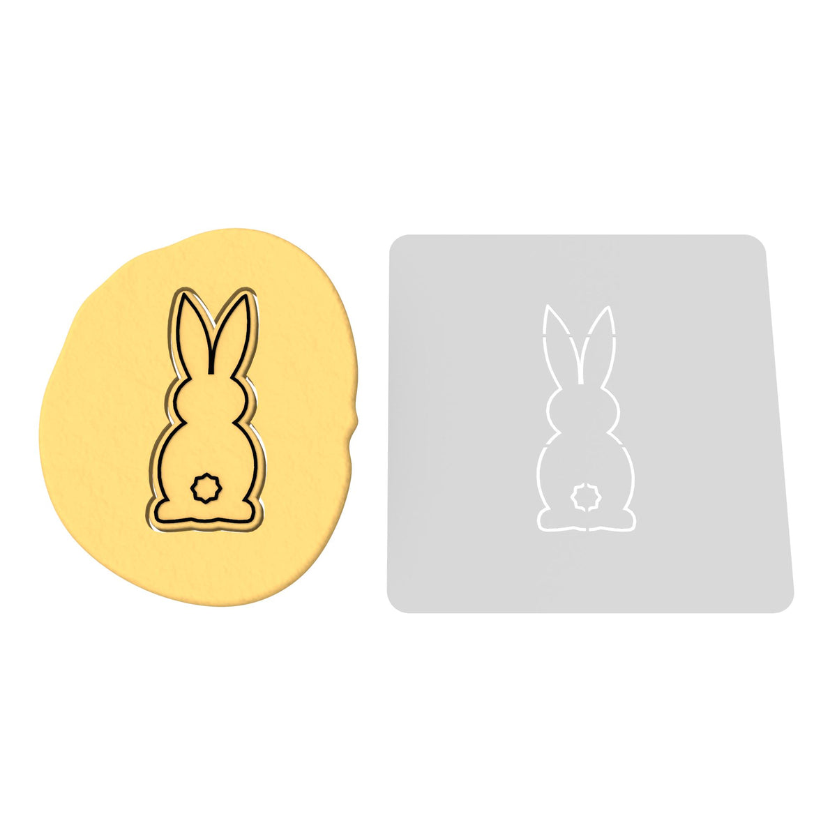 Bunny Facing Forward Cookie Cutter | Stamp | Stencil #2