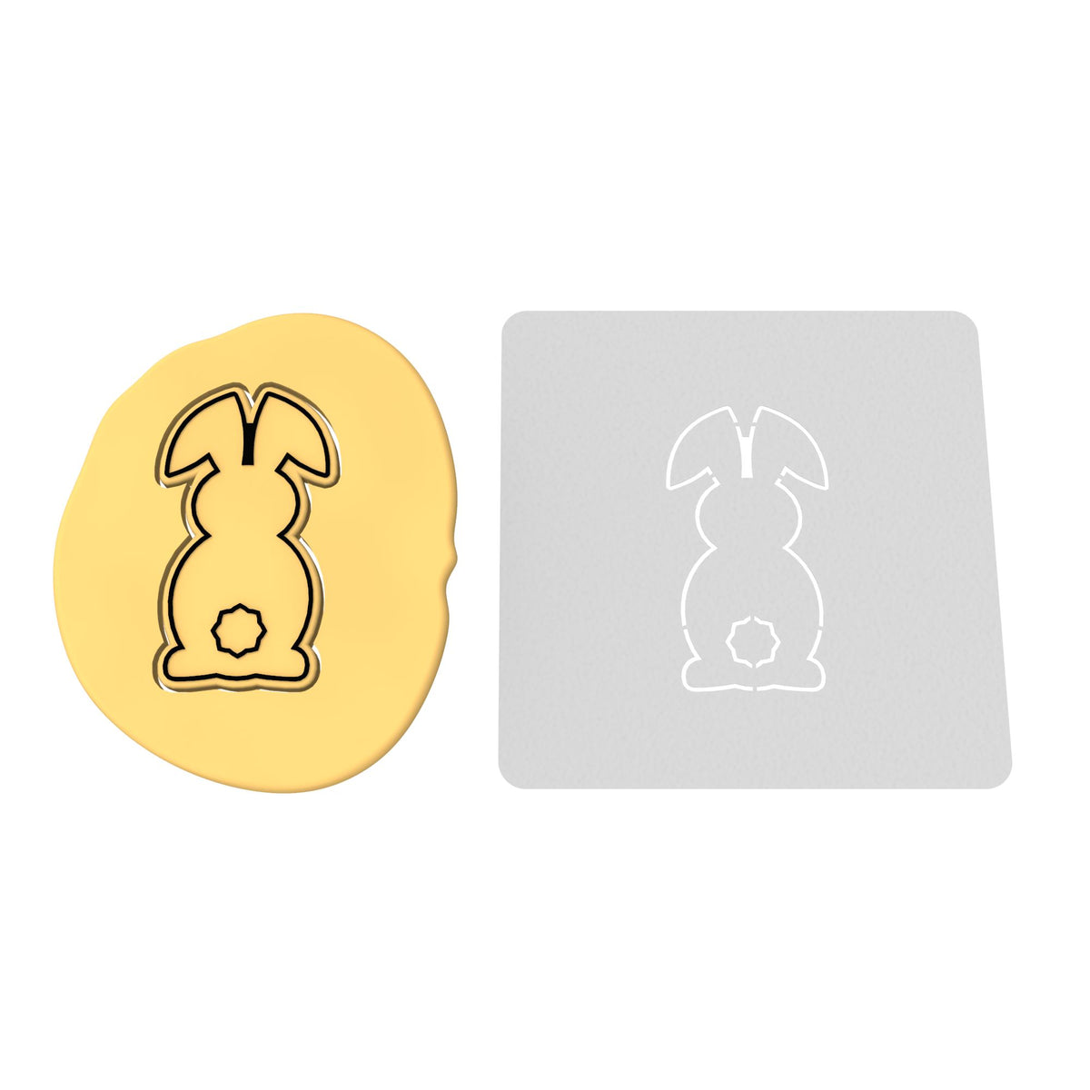 Bunny Facing Forward Cookie Cutter | Stamp | Stencil #3