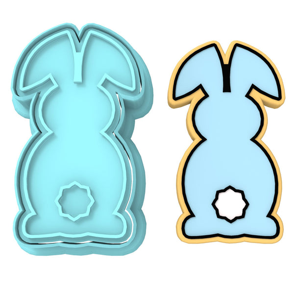 Bunny Facing Forward Cookie Cutter | Stamp | Stencil #3