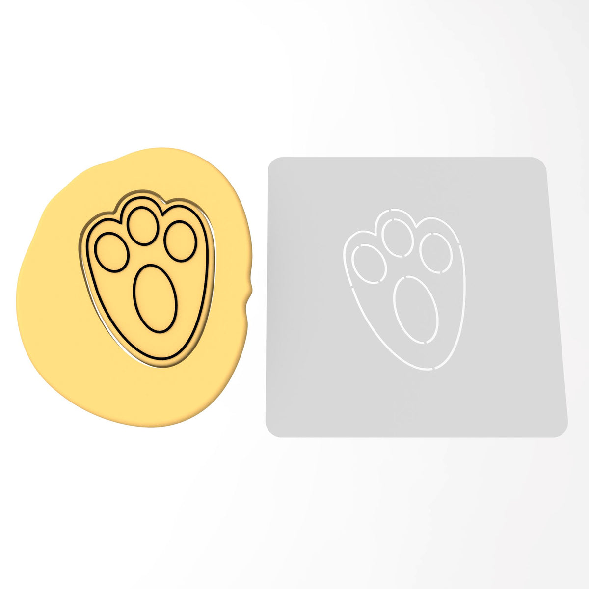Bunny Foot Cookie Cutter | Stamp | Stencil #1