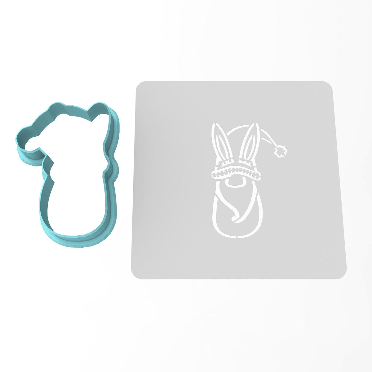 Bunny Gnome Cookie Cutter | Stamp | Stencil #1