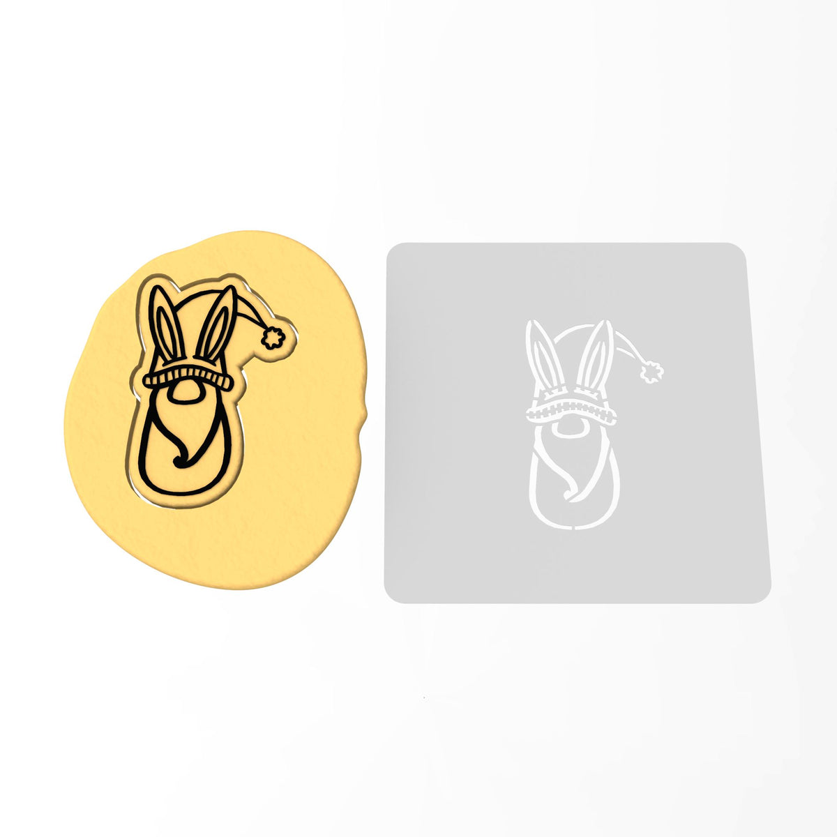 Bunny Gnome Cookie Cutter | Stamp | Stencil #1