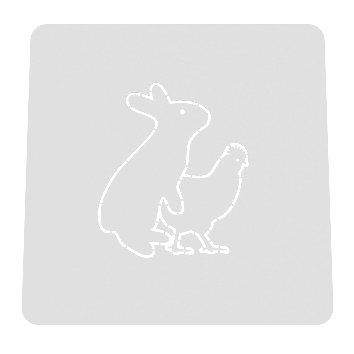 Bunny Humping Chicken Cookie Cutter | Stamp | Stencil #1 Animals & Dinosaurs Cookie Cutter Lady MINI - 2 Inches (5cm) Stencil ONLY 