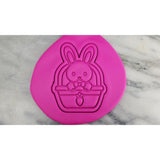 Bunny in a Basket Cookie Cutter  Stamp & Outline #1
