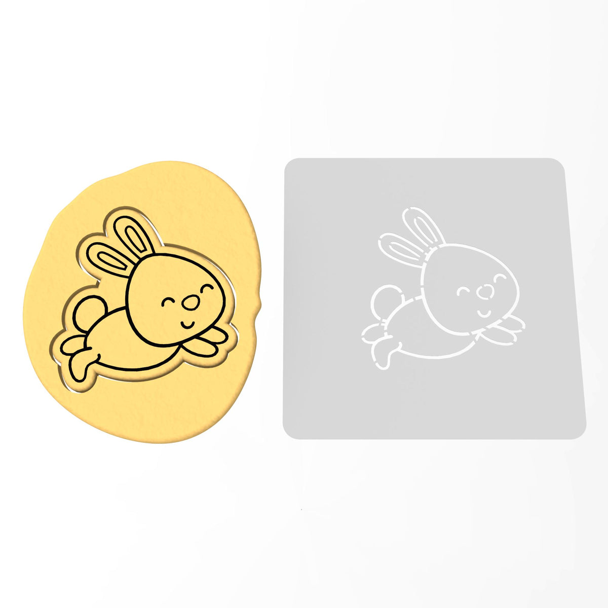 Bunny Jumping Cookie Cutter | Stamp | Stencil #1