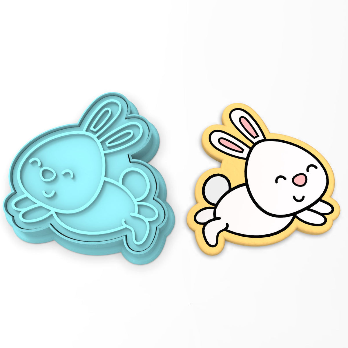 Bunny Jumping Cookie Cutter | Stamp | Stencil #1