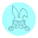 Bunny Middle Fingers Cookie Cutter | Stamp | Stencil #1 Animals & Dinosaurs Cookie Cutter Lady MINI - 2 Inches (5cm) Debosser ONLY 