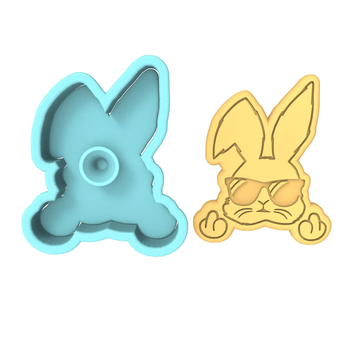 Bunny Middle Fingers Cookie Cutter | Stamp | Stencil #1 Animals & Dinosaurs Cookie Cutter Lady 