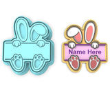 Bunny Name Plaque Cookie Cutter | Stamp | Stencil #1