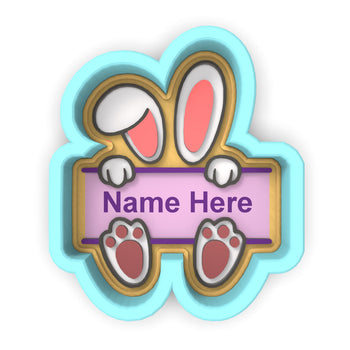 Bunny Name Plaque Cookie Cutter | Stamp | Stencil #1