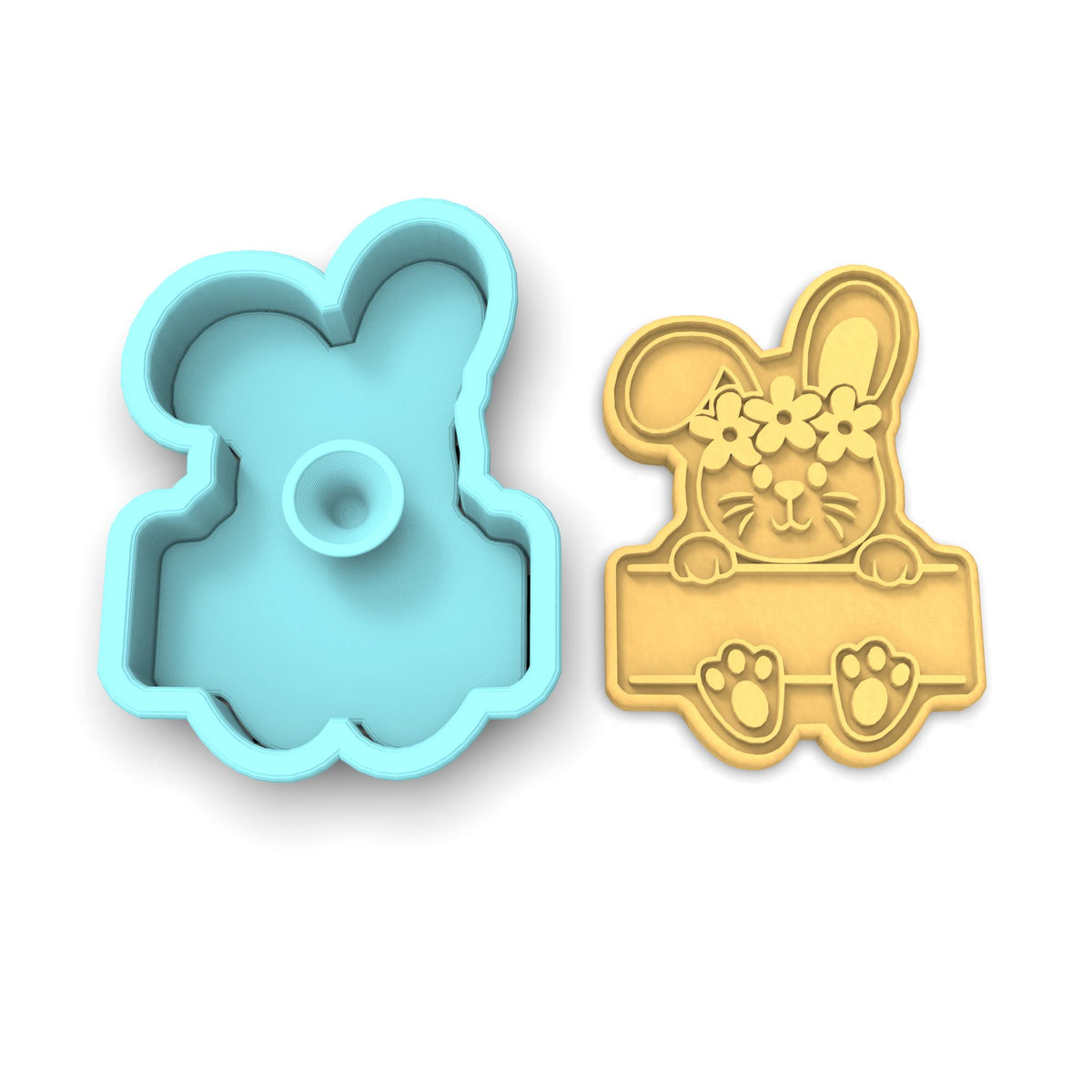 Bunny Name Plaque Girl Cookie Cutter | Stamp | Stencil #1