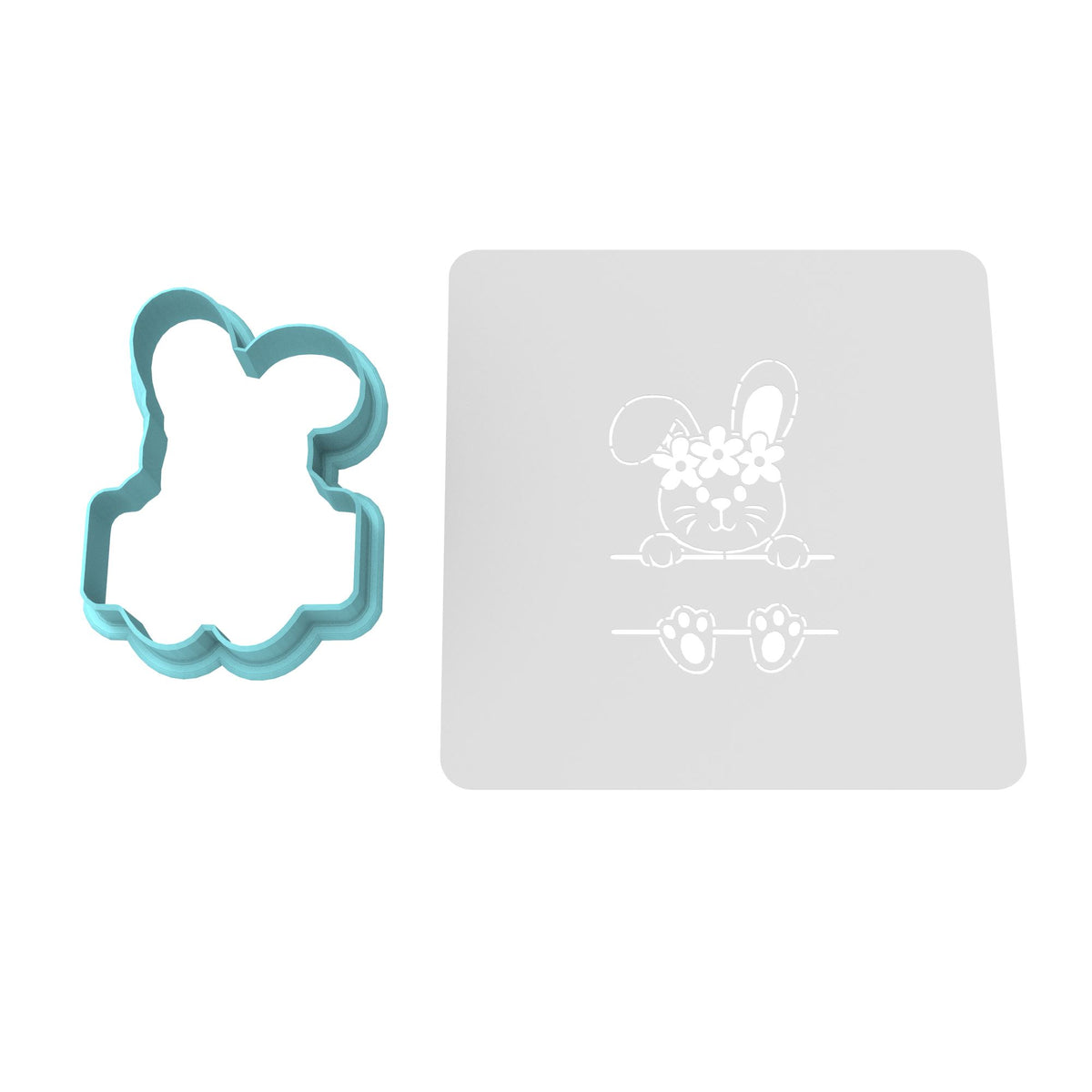 Bunny Name Plaque Girl Cookie Cutter | Stamp | Stencil #1