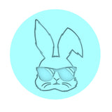 Bunny Sunglasses Cookie Cutter | Stamp | Stencil #1 Animals & Dinosaurs Cookie Cutter Lady MINI - 2 Inches (5cm) Debosser ONLY 