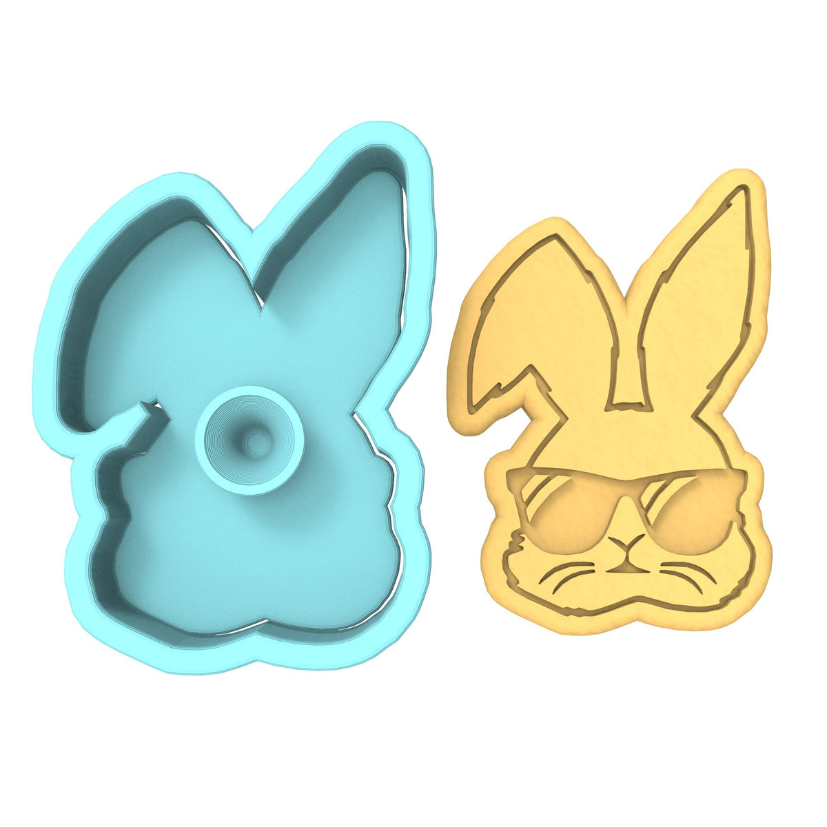 Bunny Sunglasses Cookie Cutter | Stamp | Stencil #1 Animals & Dinosaurs Cookie Cutter Lady 