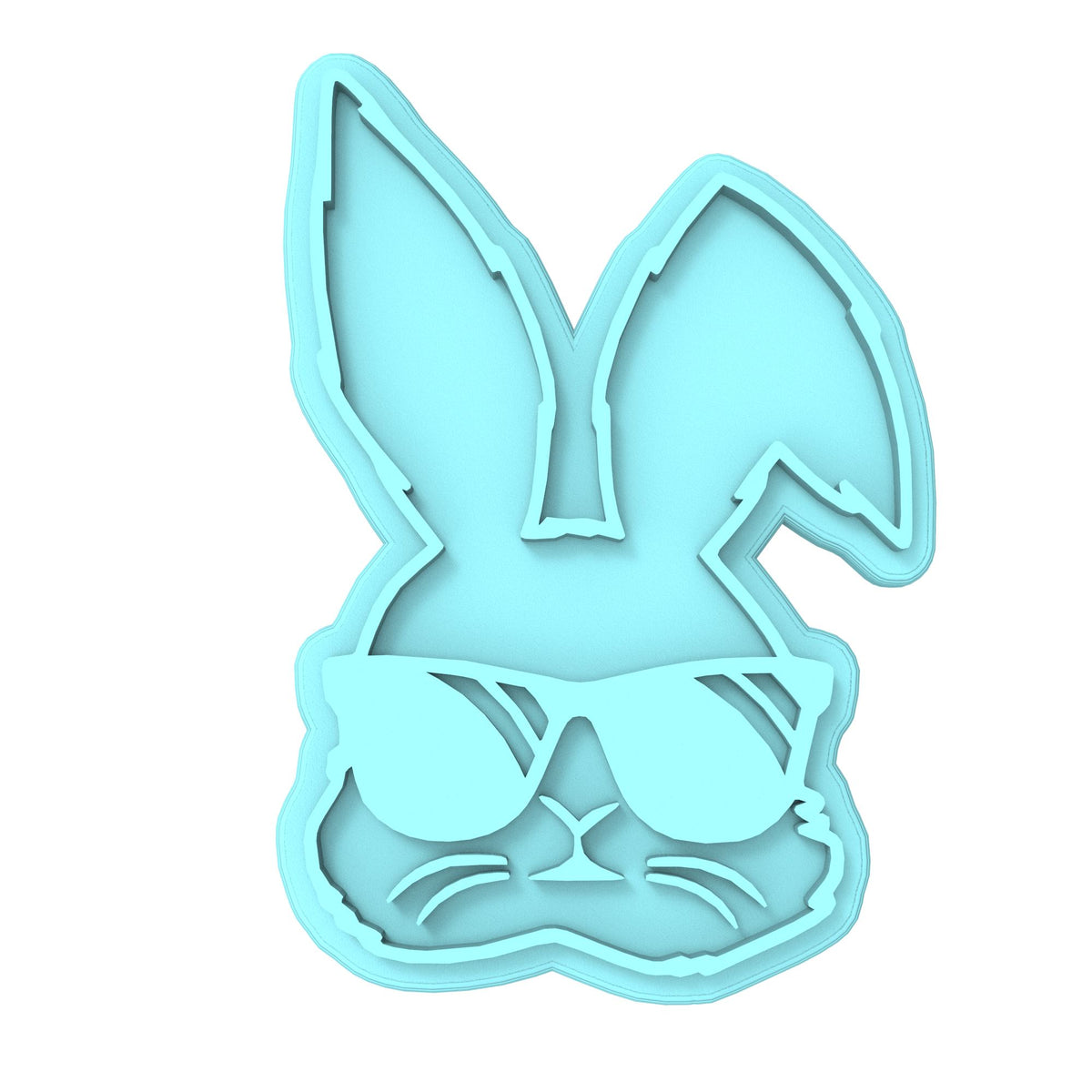 Bunny Sunglasses Cookie Cutter | Stamp | Stencil #1 Animals & Dinosaurs Cookie Cutter Lady MINI - 2 Inches (5cm) Stamp ONLY 