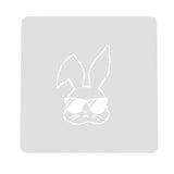 Bunny Sunglasses Cookie Cutter | Stamp | Stencil #1 Animals & Dinosaurs Cookie Cutter Lady MINI - 2 Inches (5cm) Stencil ONLY 