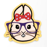Bunny with Bow and Glasses Cookie Cutter | Stamp | Stencil #1