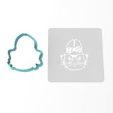 Bunny with Bow and Glasses Cookie Cutter | Stamp | Stencil #1