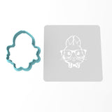 Bunny with Glasses and Bowtie Cookie Cutter | Stamp | Stencil #1