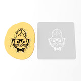 Bunny with Glasses and Bowtie Cookie Cutter | Stamp | Stencil #1