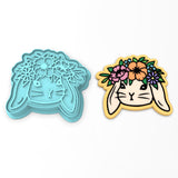 Bunny with Headpiece Cookie Cutter | Stamp | Stencil #1