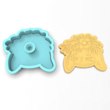 Bunny with Headpiece Cookie Cutter | Stamp | Stencil #1