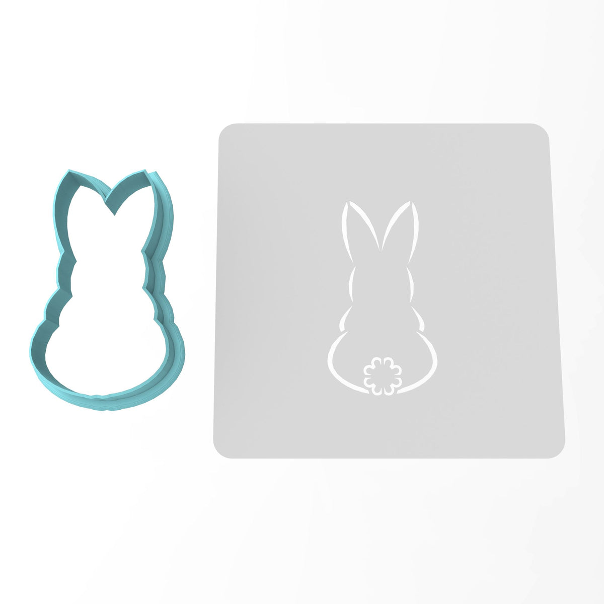 Bunny with Tail Cookie Cutter | Stamp | Stencil #1