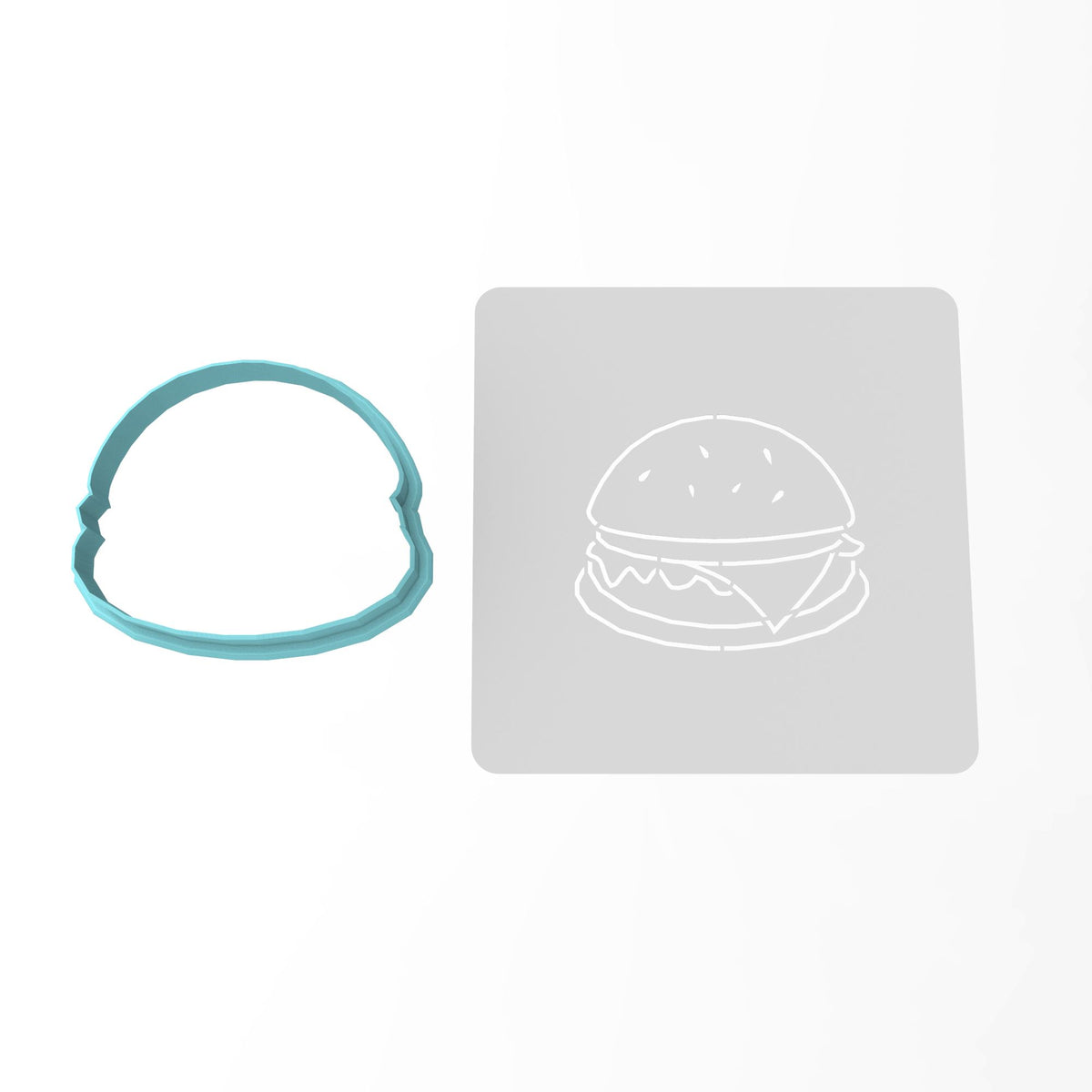 Burger Cookie Cutter | Stamp | Stencil #1