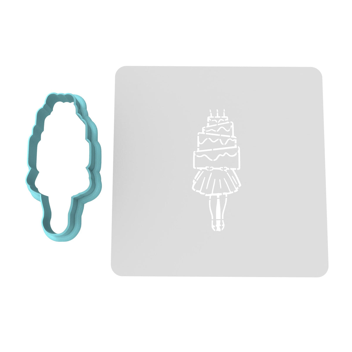 Cake Girl Cookie Cutter | Stamp | Stencil #1