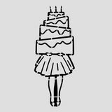 Cake Girl Cookie Cutter | Stamp | Stencil #1