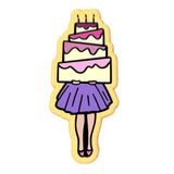Cake Girl Cookie Cutter | Stamp | Stencil #1