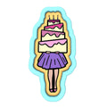 Cake Girl Cookie Cutter | Stamp | Stencil #1