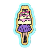 Cake Girl Cookie Cutter | Stamp | Stencil #1