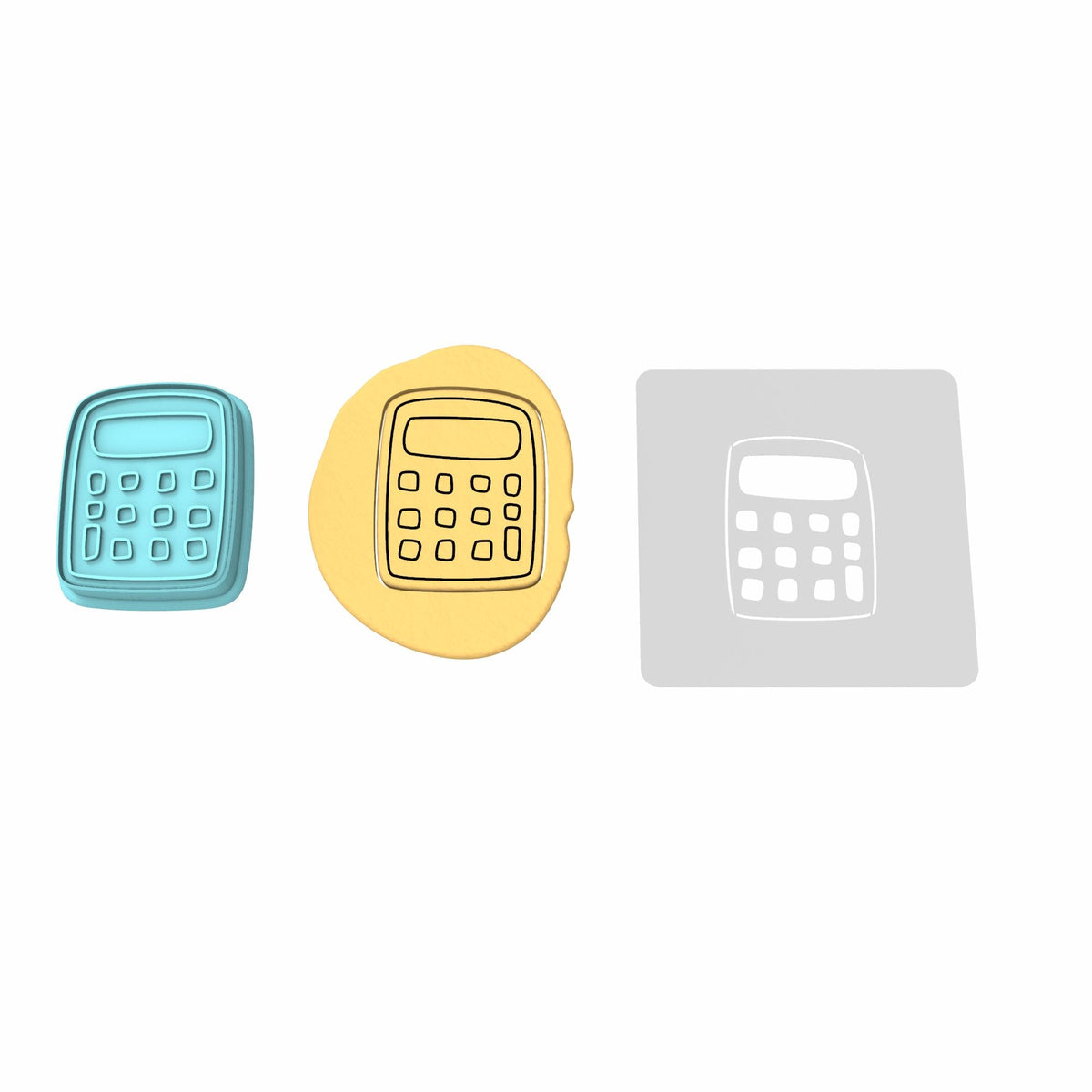 Calculator Cookie Cutter | Stamp | Stencil #1