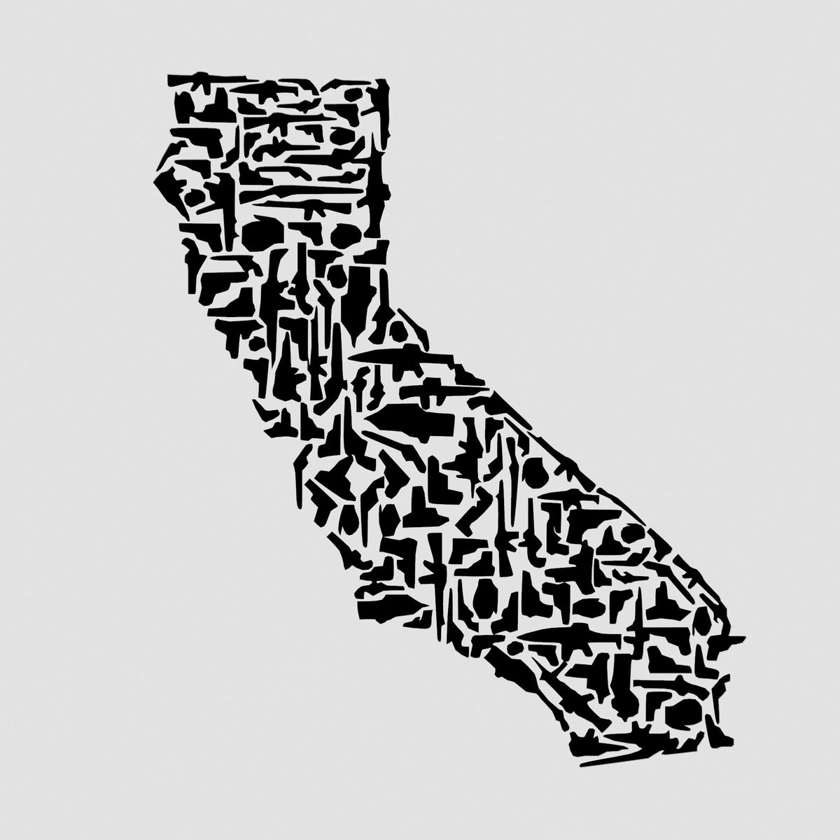 California Guns Cookie Cutter | Stamp | Stencil #1 Boys/ Army / Outdoorsman Cookie Cutter Lady 2 Inch Small Cupcake Stencil Only No