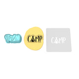 Camp Cookie Cutter | Stamp | Stencil #1 Boys/ Army / Outdoorsman Cookie Cutter Lady 2 Inch Small Cupcake Cutter + Stamp Yes